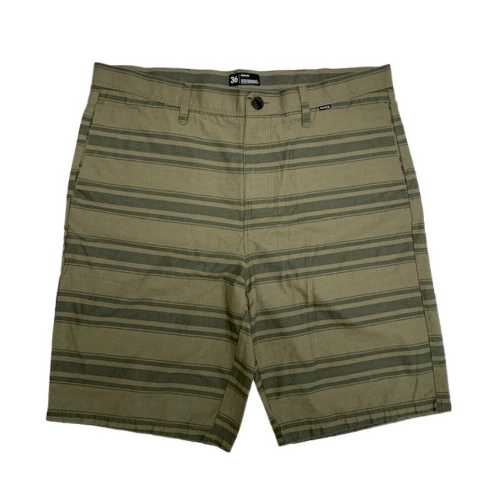 HURLEY Stripe Flat Front Chino Shorts | 36